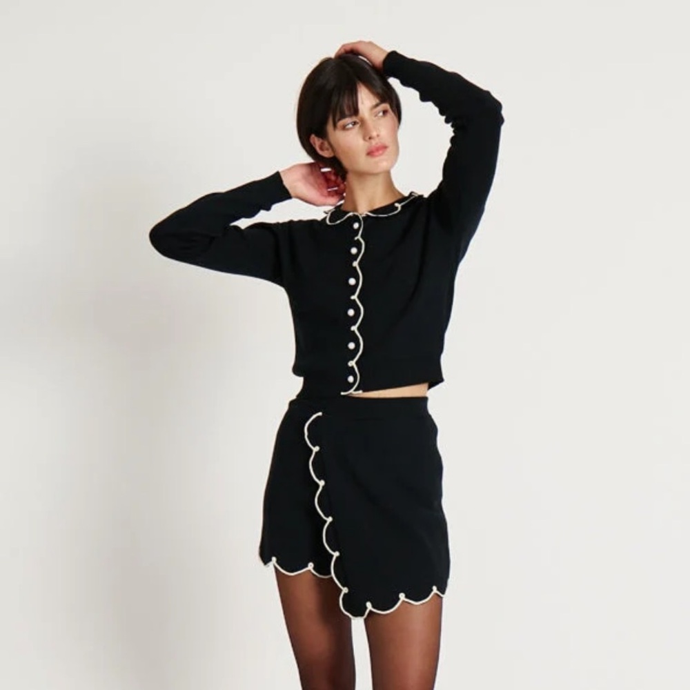 Rachel Antonoff Cupcake Cropped Knit Cardigan